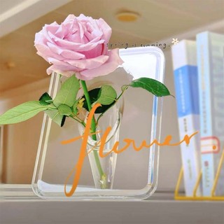(Giao hàng tại địa phương) Acrylic Khung ảnh sáng tạo Bình hoa nghệ thuật Trang trí phòng khách Giá sách Hộp đựng trang trí hoa (không có hoa))