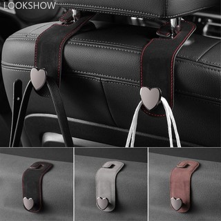 LOOKSHOW Ghế Ô Tô Tựa Đầu Móc 2 Trong 1 Da Hình Trái Tim Kim Loại Móc Sau Ví Và Túi Ba Lô Móc Đôi Móc Ghế Móc Treo Q1X1