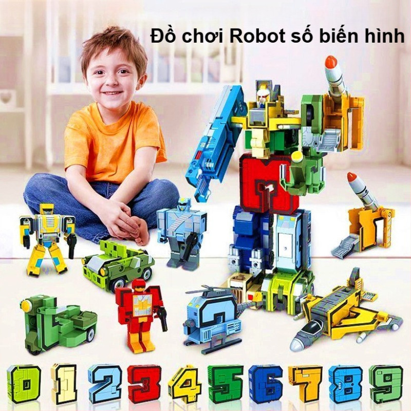 Đồ chơi Robot số biến hình,đồ chơi lắp ráp lắp ghép robot sáng tạo nhiều hình cho bé
