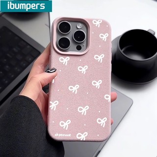 ibumpers Ốp Lưng IPhone Hàn Quốc Nơ Đơn Giản Cho IPhone 16 15 14 12 13 11 Pro Max IP 7 8 Plus X XS XR Ốp Điện Thoại Mỏng Silicon Mềm Da Họa Tiết