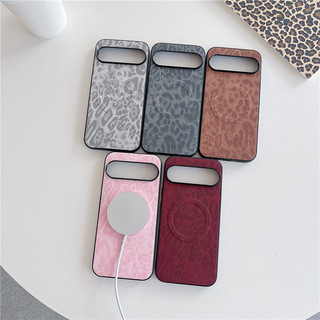 Ốp điện thoại doanh nghiệp từ tính họa tiết vải họa tiết da báo cho Google Pixel 8 7 6 9 Pro Fold 6A 7A 8A 9A 9XL Pixel9pro