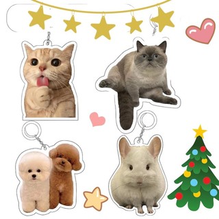 Móc khóa in hình chó mèo siêu cute-ĐH