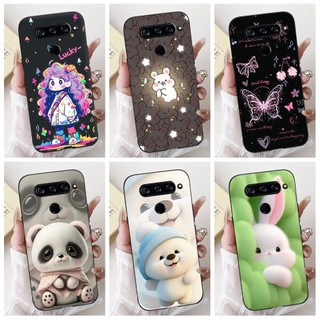 Vỏ Cho LG V40 ThinQ Vỏ Chống Sốc Sáng Tạo Gấu Trúc Thỏ Hoạt Hình Silicon Mềm Mờ Vỏ Điện Thoại LGV40 ThinQ