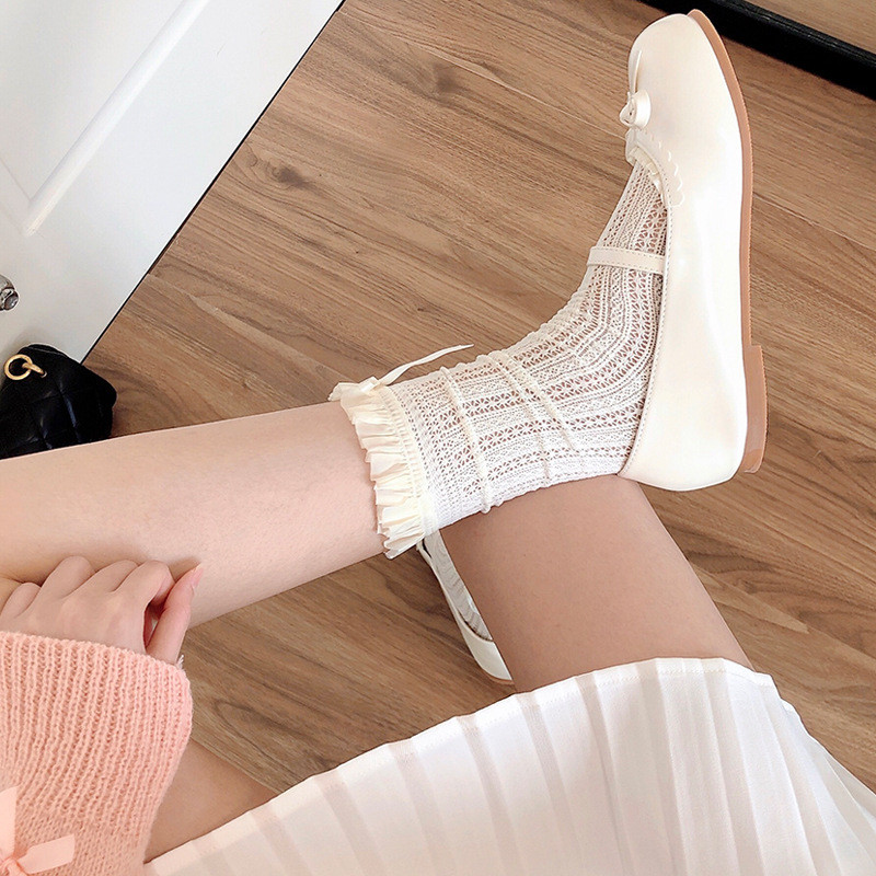 🔥Còn hàng🔥Tất Lolita JK  tất lưới nơ Nhật Bản vớ ren bê