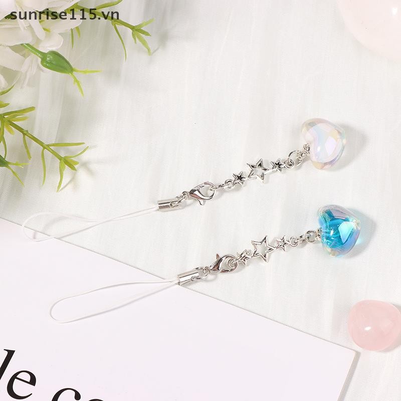 Ssvn Thời Trang Y2K Trái Tim Ngôi Sao Điện Thoại Di Động Dây Tối Giản Dễ Thương Điện Thoại Di Động Dây Móc Khóa Trang Trí Mặt Dây Chuyền.