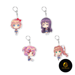 Phụ kiện Anime Doki Doki Literature Club móc khóa acrylic mặt dây chuyền trong suốt Monica