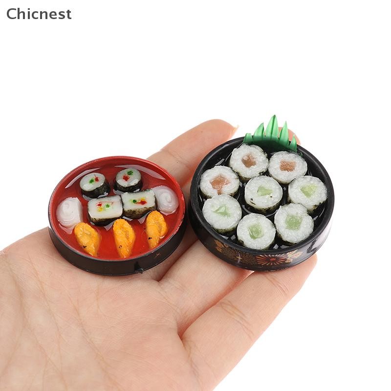 [Chc] Nhà búp bê Cơm Sushi Nhật Bản thu nhỏ để trang trí nhà búp bê Đồ ăn giả vờ [VN]