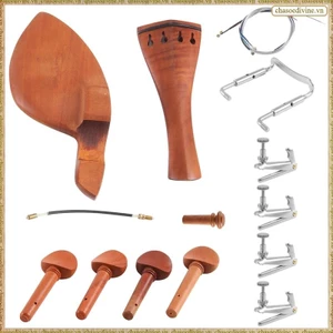 4 / 4 Phụ kiện đàn Violin Phần còn lại cằm Đuôi Fine Tuner Tuning Peg Tailgut Endpin Strings Kit