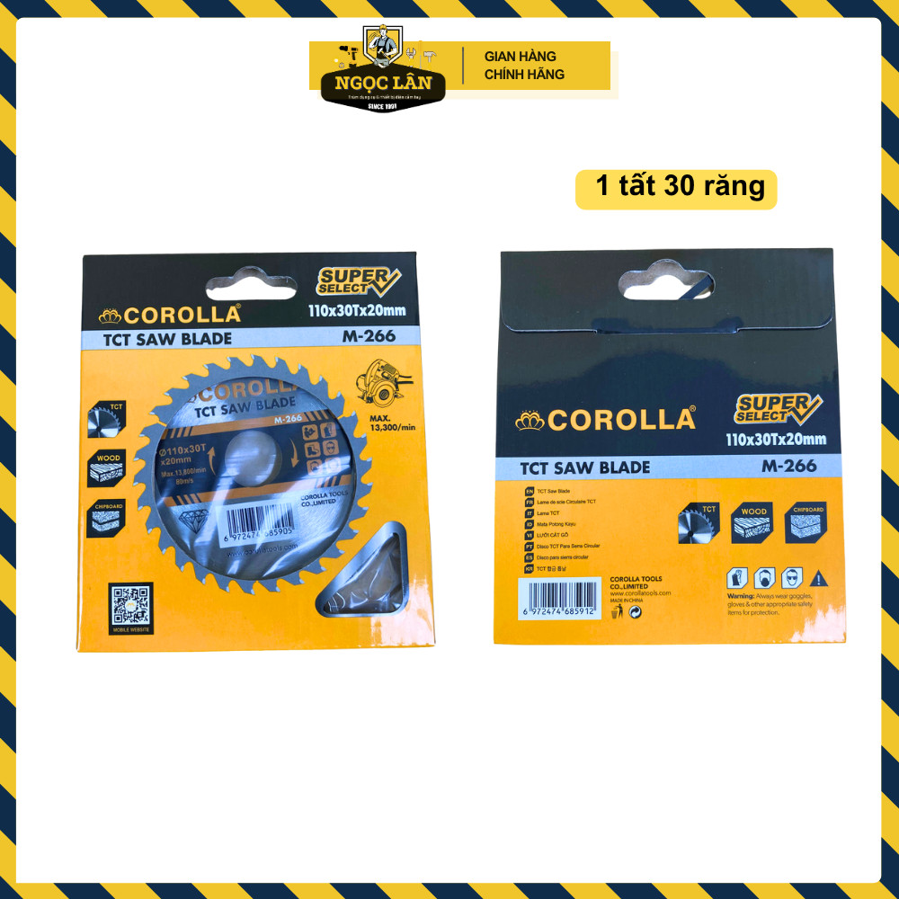 Lưỡi cắt gỗ cưa gỗ cắt ván, lưỡi cắt cốp pha 1 tất Corolla 110x30Tx20mm A2 sắc bén cao cấp