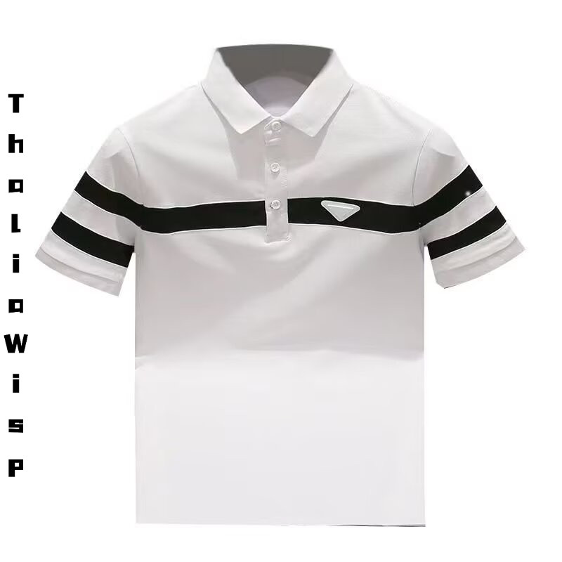 ThaliaWisp Áo Polo sọc thanh lịch dành cho nam, Áo thun ngắn tay công sở giản dị mùa hè sành điệu