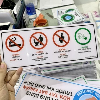 Biển Báo Trong Toilet, WC, Bảng Nội Quy Nhà Vệ Sinh, biển Nhắc Nhở Quy Định, Bằng format giá rẻ
