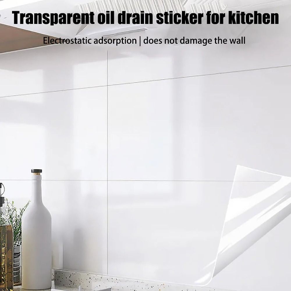 Phim bảo vệ tường SNUGHOUSE, Miếng dán chống thấm nước trong suốt hấp phụ tĩnh điện, Trang trí nhà cửa Chịu nhiệt chống dầu Tủ bếp phim có thể tháo rời