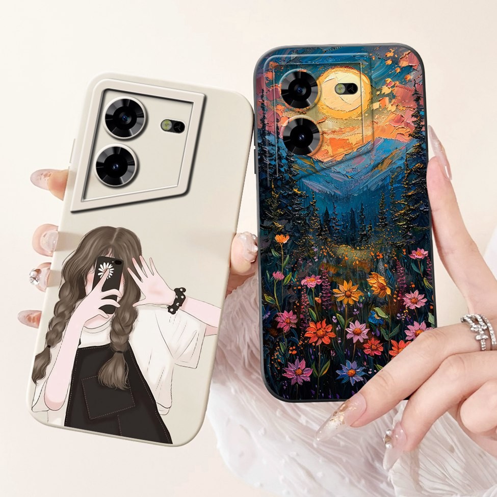 Ốp điện thoại Tecno Pova 5 LH7n 5Pro LH8n Tecno Pova 5 Pro Vỏ hoa thời trang sang trọng Kawaii Girl Vỏ điện thoại chống sốc hình mèo dễ thương