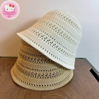 Moonlights Mùa Hè Mới Rỗng Dệt Kim Chống Nắng Và Che Nắng Mũ Dành Cho Nữ Giải Trí Đa Năng Nhỏ Tươi Thời Trang Mũ Nồi EN