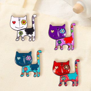 1 Tay Vẽ Mèo Trâm Cài Dễ Thương Kawaii Màu Dầu Nhỏ Giọt Độc Đáo Retro Hợp Kim Nhỏ Pin Trang Trí Quần Áo