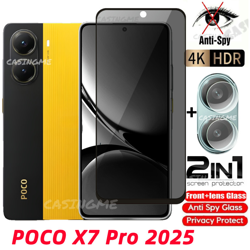 POCO X8 Pro 2026 Kính cường lực riêng tư Chống gián điệp Full Cover Bảo vệ màn hình Chống Peek Phim riêng tư cho POCO X7 Pro 5G X7Pro PocoX7Pro 7XPro X 7 Pro 4G 5G Phim bảo mật chống Peek