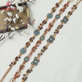 < zhuliye789 > Phong Cách Bohemian Dệt Nước Phong Cách Dân Tộc Hạt Gỗ Thắt Lưng Nữ Phong Cách Kỳ Nghỉ Dây Thắt Lưng