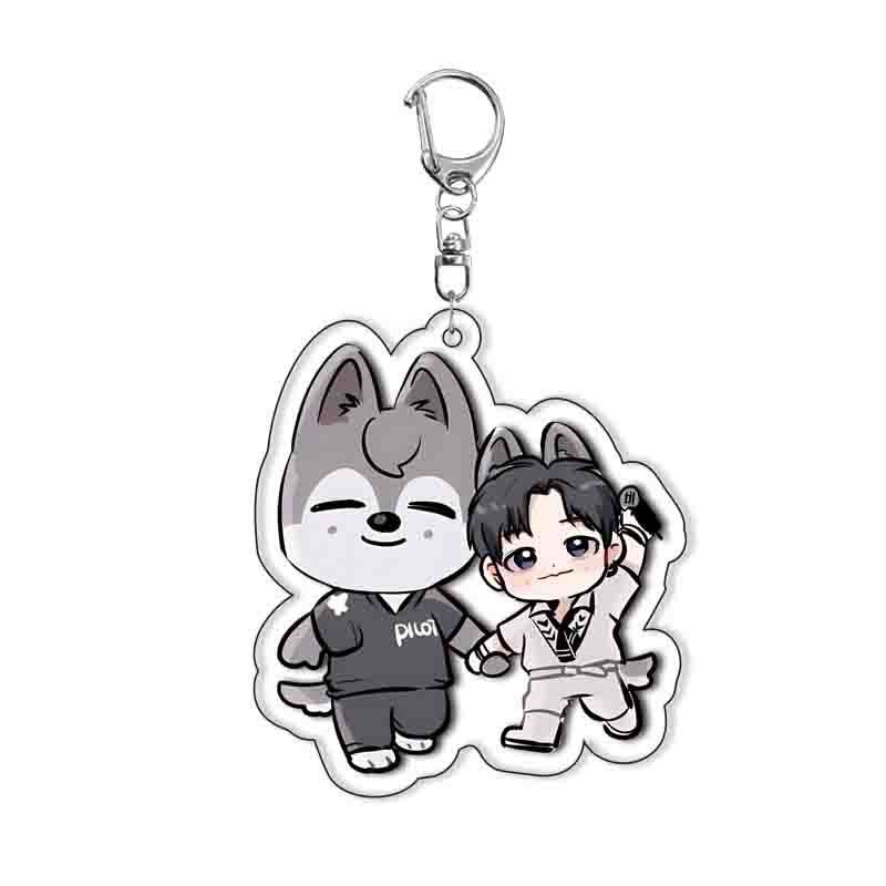 HK1 Stray Kids Acrylic Móc Khóa Sinh Viên Ba Lô Dễ Thương Mặt Dây Chuyền Bang Chan Phụ Kiện Hoạt Hình Ngoại Vi KH1
