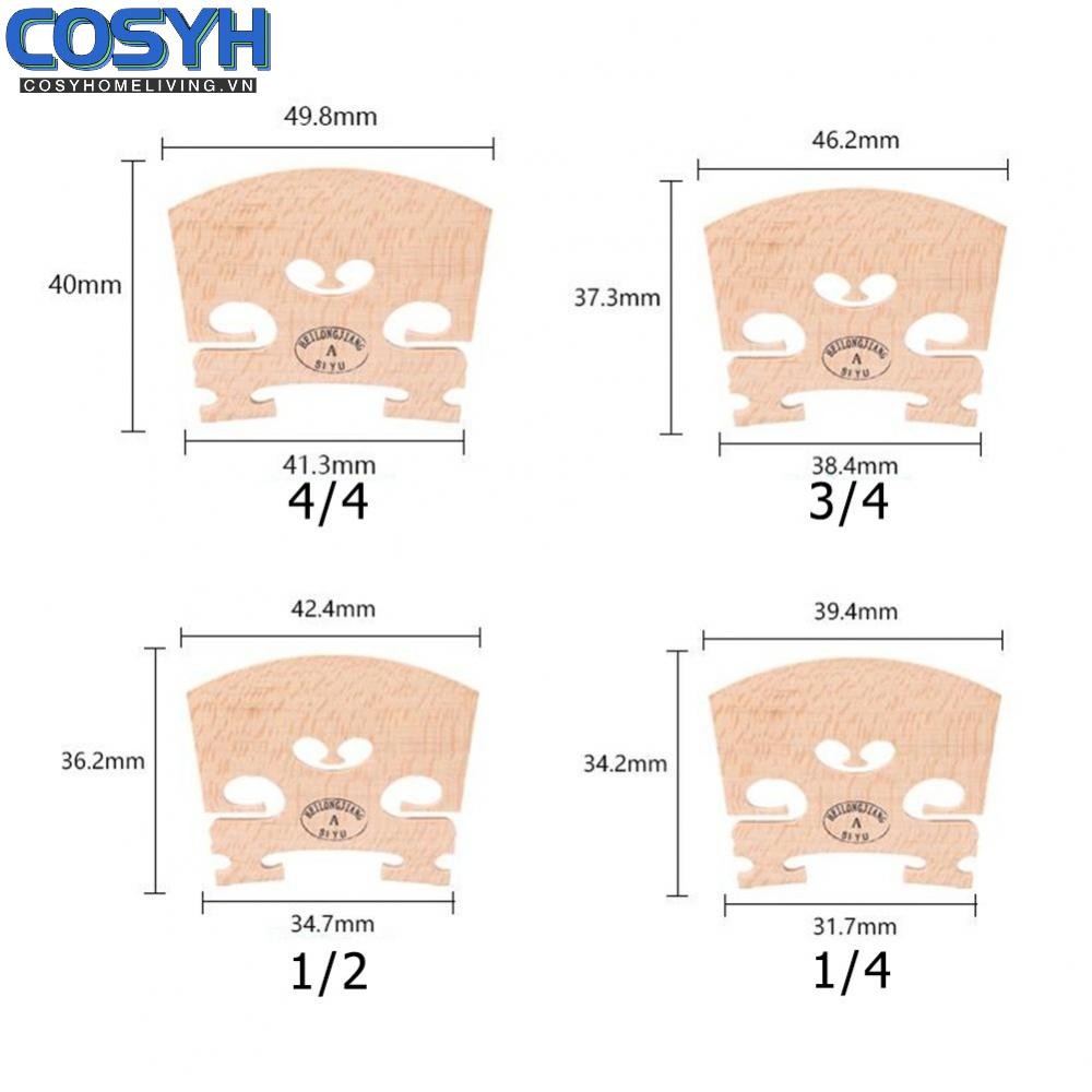 <cosyh>Durable Maple Violin Bridge 44 34 14 12 18 110 116 Sizes Exceptional Performance