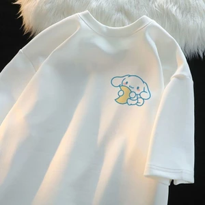 Áo thun họa tiết phong cách Cinnamoroll ngọt ngào và dễ thương 2025 dành cho nữ với thiết kế Cinnamoroll