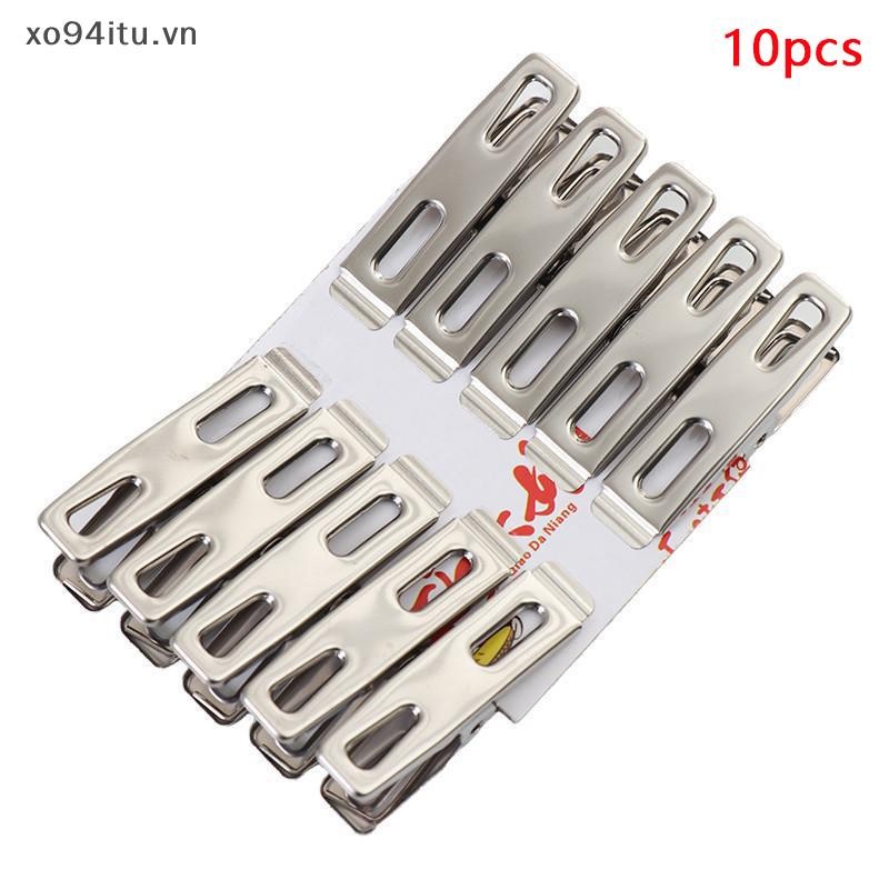 Xoitu 10 Chiếc Quần Áo Chốt Dây Giặt Inox Treo Chân Kẹp Kim Loại Chống Gió VN