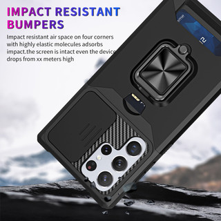 Dành Cho Samsung S21 Ultra / S21 Plus / S21 FE Ốp Lưng Có Trượt Camera Bao Đựng Thẻ Vòng Chân Đế Chịu Lực Bảo Vệ Mỏng Bao