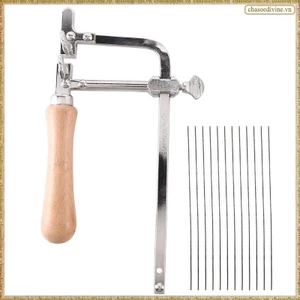 Nơ cưa có thể điều chỉnh chuyên nghiệp Tay cầm bằng gỗ Khung cưa trang sức Dụng cụ cầm tay Khung cưa thợ kim hoàn