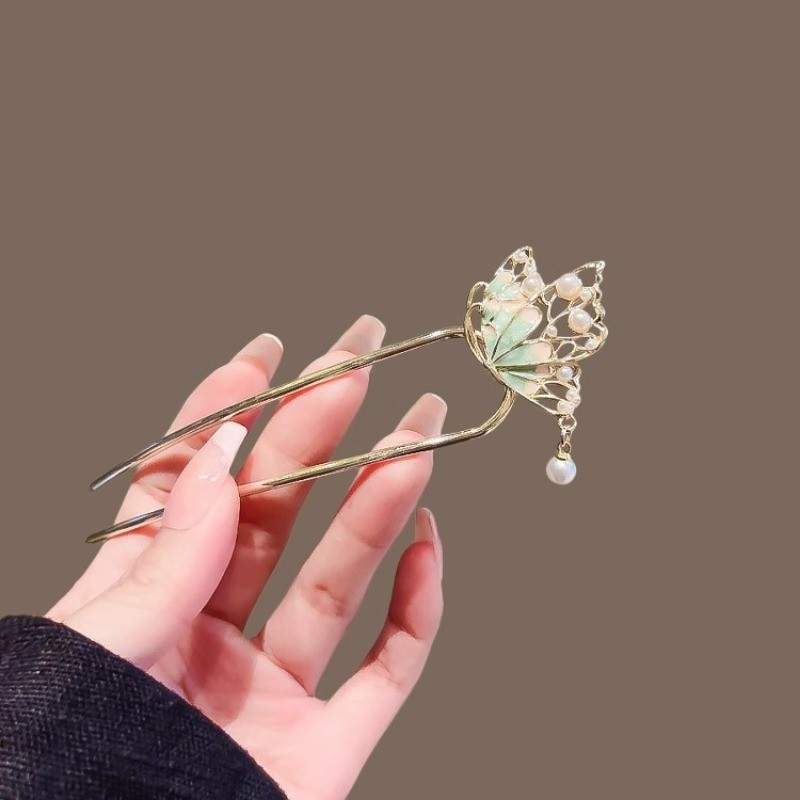 MAUROPOLI [Sẵn Sàng] Kẹp Tóc Bướm Tính Khí Ngọt Ngào Cổ Nữ Phong Cách Mới Kẹp Tóc Đôi Cao Cấp Tinh Tế Thanh Lịch Kẹp Tóc Hình Chữ U