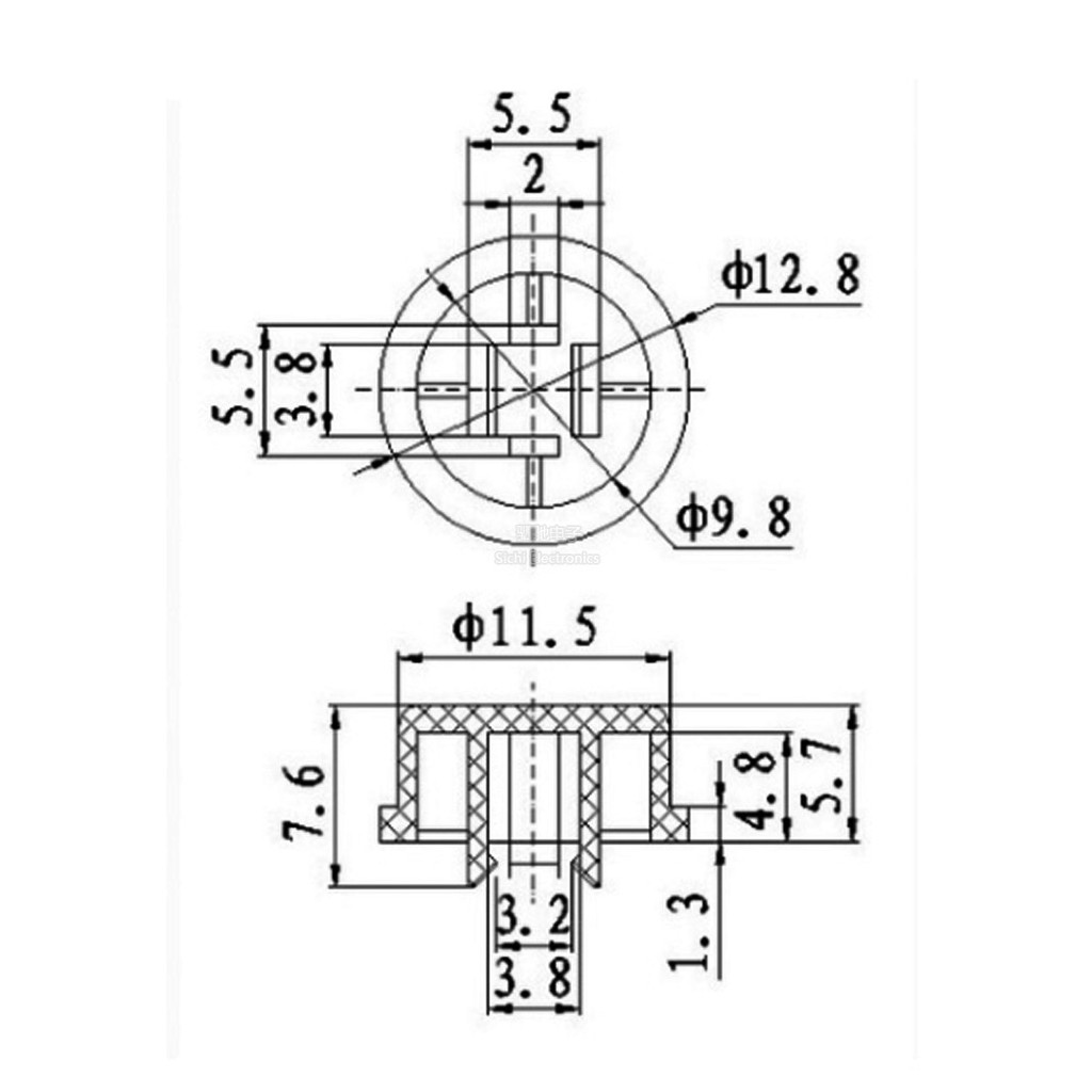 ((10 Cái) Nắp Nút Tròn A24 Thích Hợp Cho Mũ Công Tắc Cảm Ứng Vuông 12 * 12 * 7.3 Mm B3F-4055 Nắp Công Tắc