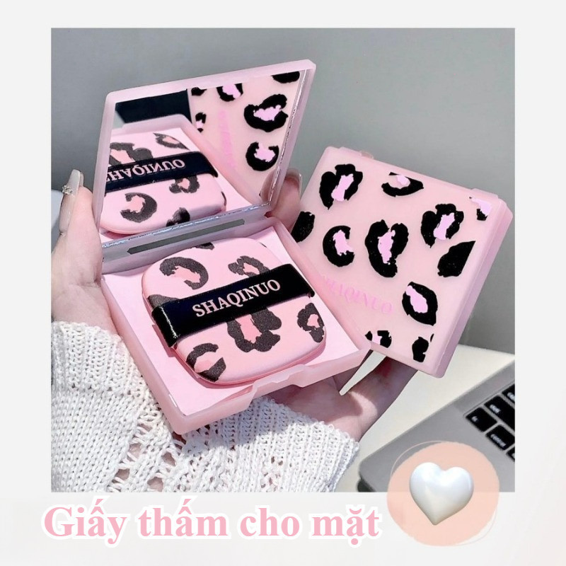 Tờ thấm dầu 100 mảnh cho mặt, Với phồng và gương tích hợp, Làm sạch da mặt khỏi dầu thừa