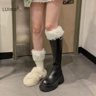Luimo Thu Đông Ngắn Lật Sang Trọng Nhiệt Tất Nữ Jk Gió Dệt Kim Len Legging Bao SBS