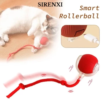 Đồ chơi bóng mèo điện SIRENXI, Đồ chơi mèo thông minh bắt chước lăn nhanh, vui nhộn có thể sạc lại tự động chơi trong nhà cho chó mèo Bóng huấn luyện đồ dùng cho thú cưng