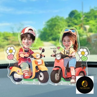 Mô hình standee lắc đầu chibi ghép mặt theo yêu cầu đáng yêu chạy pin làm quà tặng, trang trí bàn học, ô tô