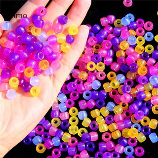 Luimo 100 Chiếc Màu Đổi Hạt UV Màu Hỗn Hợp Phát Sáng Trong Bóng Tối Hạt DIY Trang Sức Làm Vòng Tay Vòng Cổ SBS