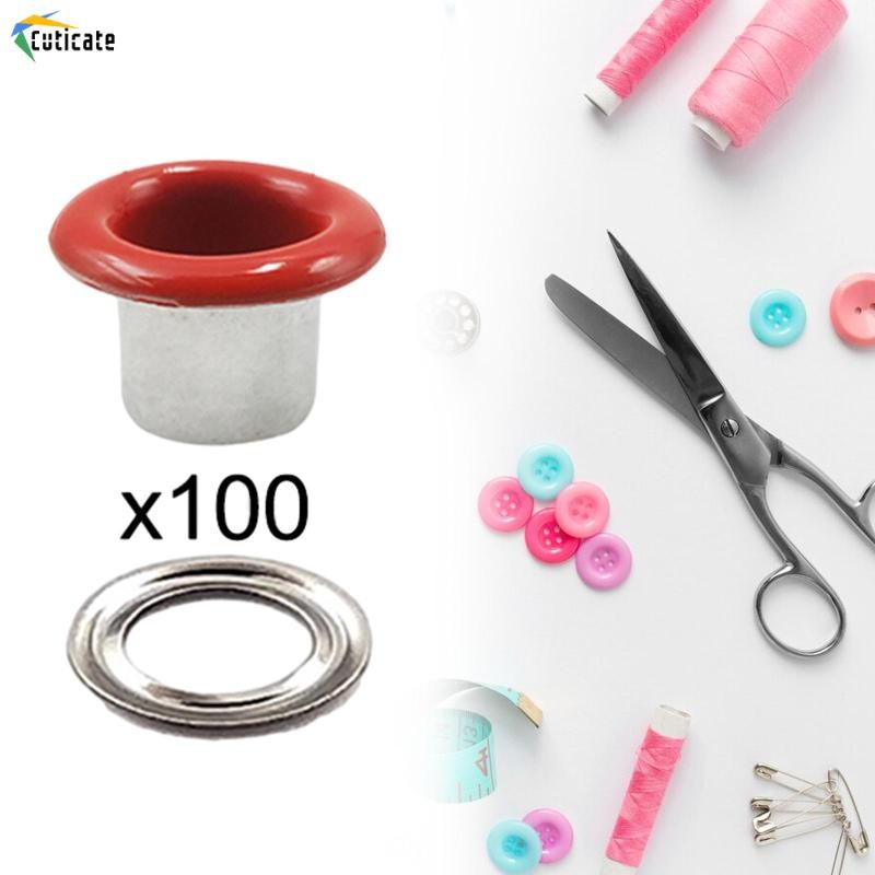 100 Miếng Grommets Kim Loại Khoen Nhỏ Grommet Cho Túi Thêu Sò Rèm