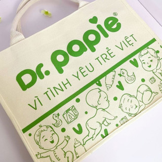 Túi vải Dr Papie chất liệu linen cao cấp có khoá kéo tiện lợi