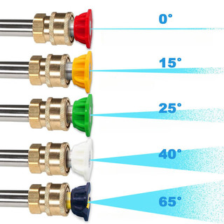 Đầu béc các góc gắn súng xịt rửa của máy rửa xe áp lực cao,Bộ 5 béc phun,đường kính lỗ phun 1.2mm
