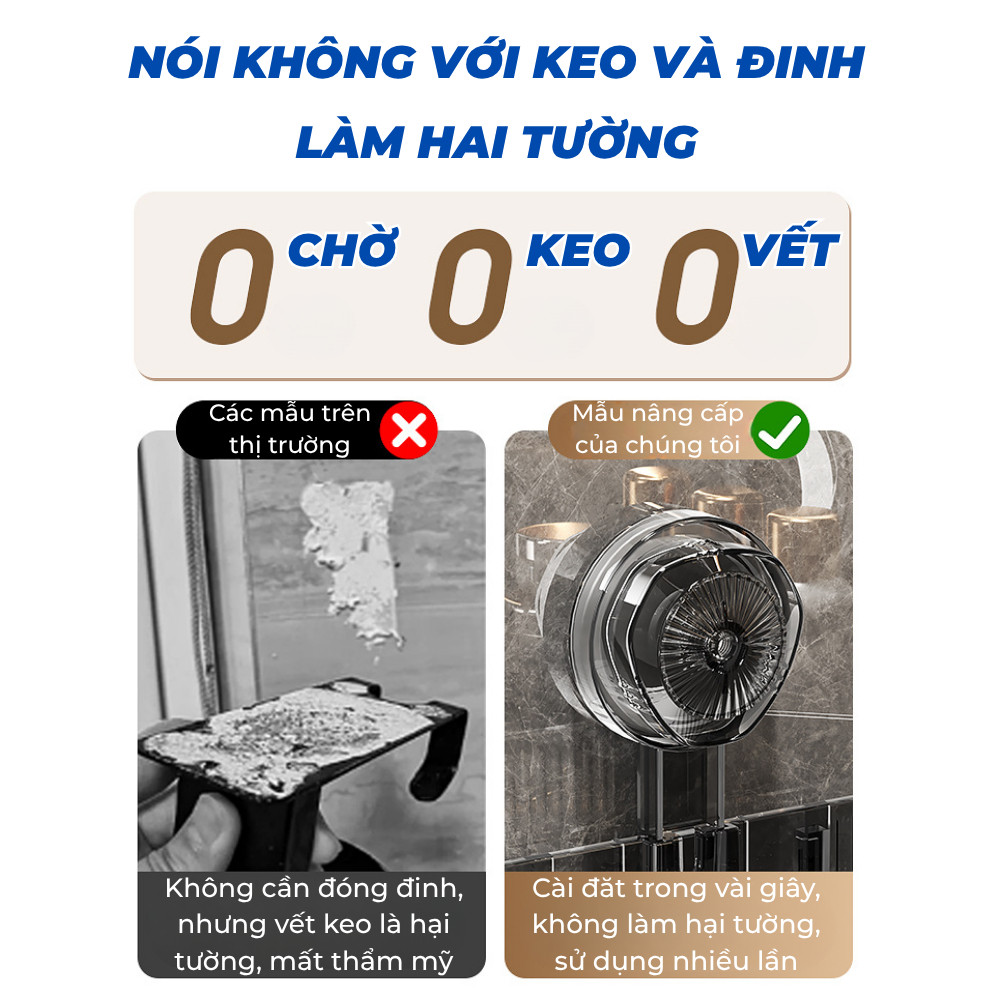 Kệ Đựng Đồ Trong Suốt Nhà Tắm Gắn Tường Không Khoan Góc Tường Dán Tường Chịu Lực Tốt