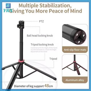 Chân đế đèn YRX V-200 Chân đế ba chân cho kẹp điện thoại Camera hành động Cầm tay COB Light Hợp kim nhôm di động Giá đỡ ánh sáng 2M.