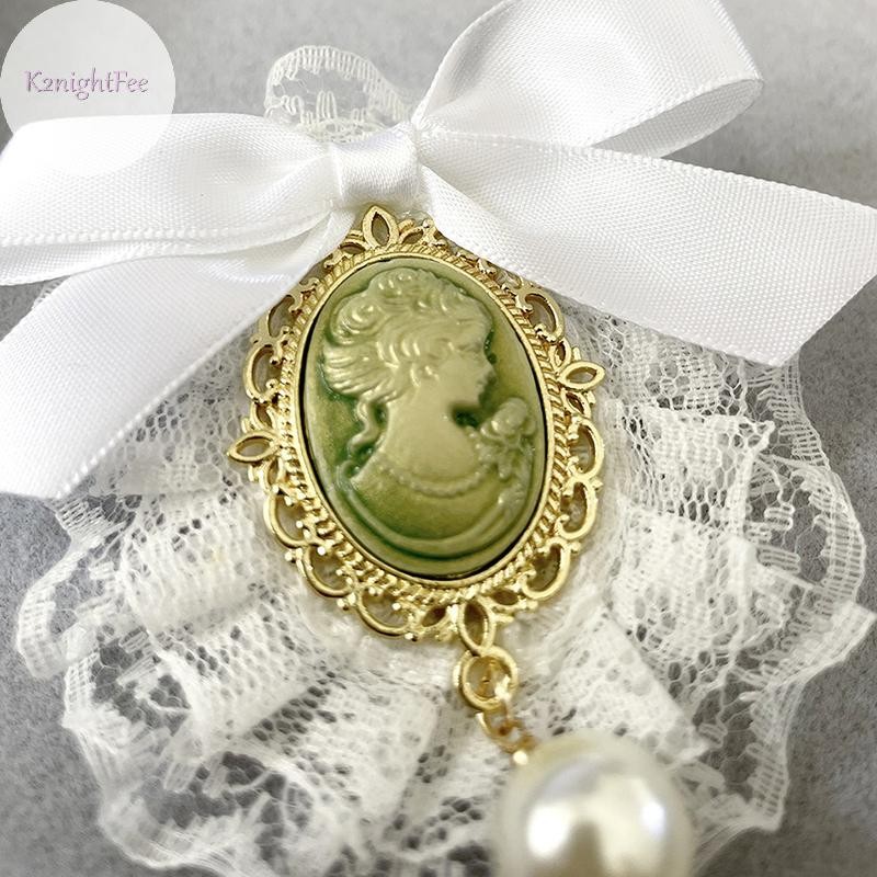 K2nightfee Vintage Handmade Vải Nghệ Thuật Ren Nơ Thổ Cẩm Làm Đẹp Ngọc Trai Flare Phong Cách Đại Học Mắt Cá Chân Phụ Kiện Trang Sức Cho Nữ VN