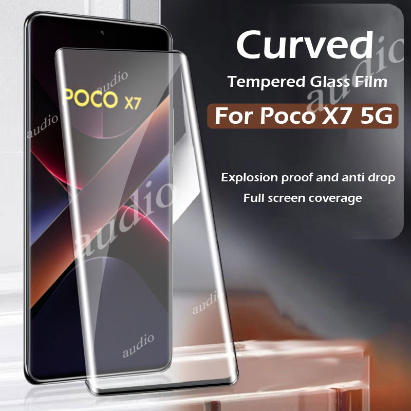 Poco x7 5G 2025 3D Màn Hình Uốn Nóng Mặt Trước Bảo Vệ Cho Xiaomi POCO x7 POCOX7 5G 2025 Kính Cường Lực Cho POCO x7 X 7 7X POCOX7 POCOX7 5G Màn Hình Chống Trầy Xước
