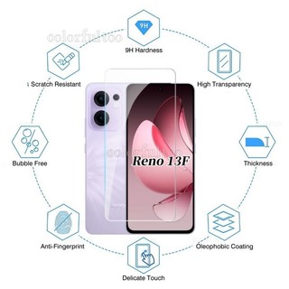 Kính cường lực phía trước 2 trong 1 cho Oppo Reno 13F Reno13F 5G 4G Full Cover Full Keo Bảo vệ màn hình trong suốt Mặt sau Ống kính máy ảnh Phim bảo vệ cho Oppo Reno13 F 5G 2025