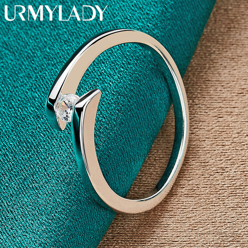 URMYLADY Bạc 925 Bánh Xe May Mắn Zircon 7-10 # Nhẫn Nữ Trang Sức Quyến Rũ Thời Trang