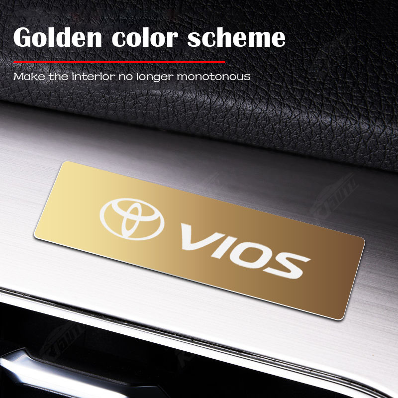 Toyota Vios Gương Kim Loại Logo Xe Hơi Miếng Dán 3D Huy Hiệu Thép Không Gỉ Cá Tính Sửa Đổi Nội Thất Phụ Kiện