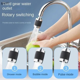 [Gazi1] Vòi đa năng Xoay 360 độ Bộ lọc vòi 3 chế độ Đầu bong bóng nước Bộ tiết kiệm chống bắn tung tóe Đồ dùng nhà bếp VN