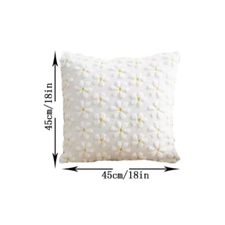 Vỏ gối ném ROLY, Vỏ gối lông tơ siêu mềm màu trơn, 18x18 trong nơ thỏ và gối hoa cúc Trang trí phòng khách