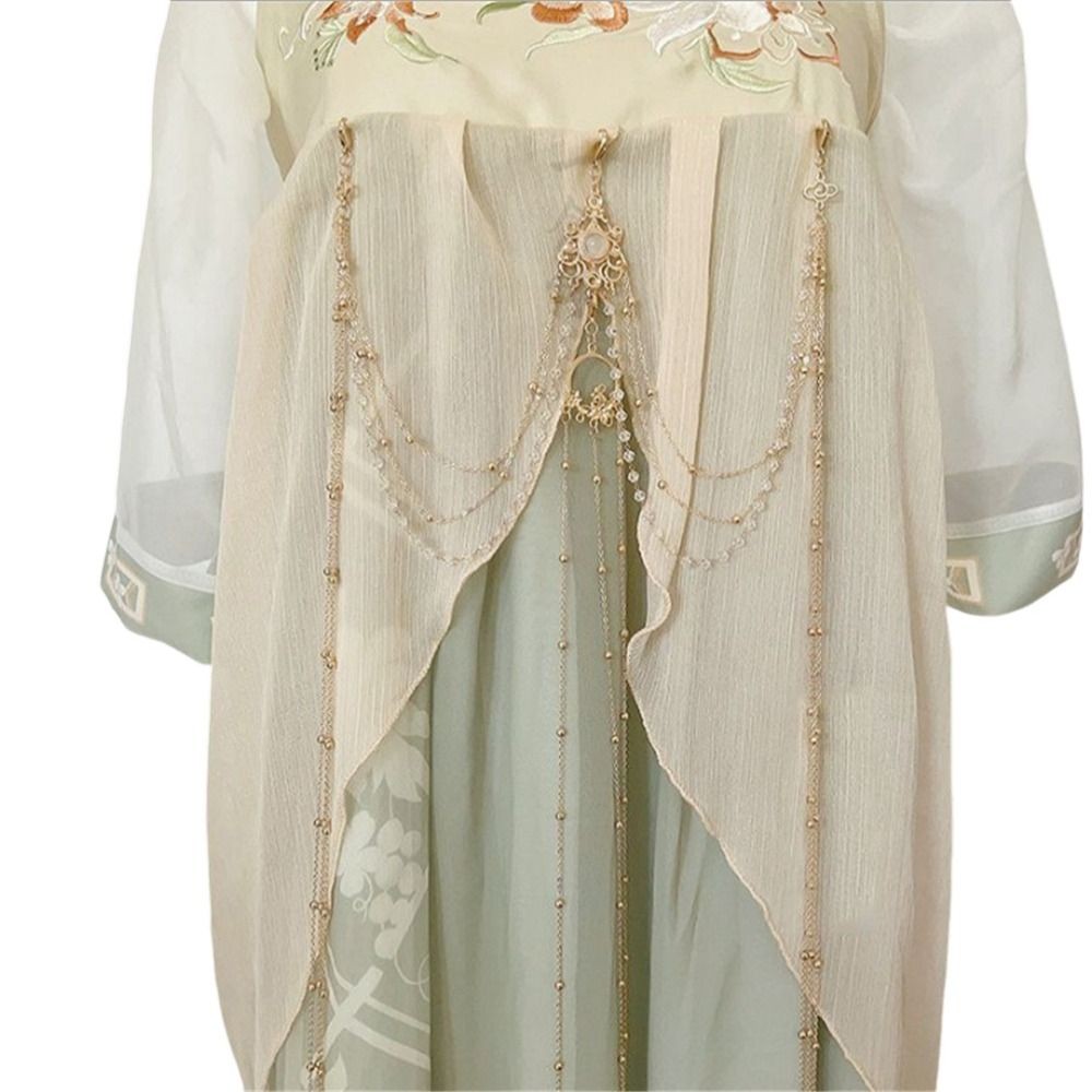 Mặt dây chuyền thắt lưng phong cách Trung Quốc TRACELIOIAN, Dây thắt lưng Hanfu truyền thống có thể tháo rời, Phụ kiện trang phục Hanfu tua dài cổ điển dành cho nữ