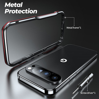 [JLK] Ốp Lưng Nhôm Cho Google Pixel 9 8 Pro XL Case 9 Pro XL Cover 9Pro Khung Kim Loại Chống Sốc Vỏ Điện Thoại