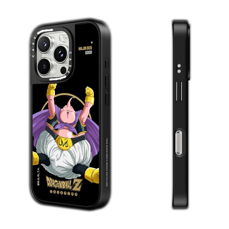 CASECASE X Dragon Ball Z MAJIN BUU Ốp lưng tốt hút từ tính Vỏ iPhone Gương đen & bạc IPhone 16 15 14 13 12 Pro Max Plus Ốp lưng cứng có hộp khắc logo