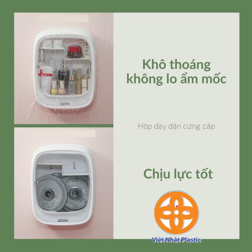 tủ treo tường hokori treo nhà tắm, đựng đồ mỹ phẩm, tủ thuốc dán tường có nắp chống nước 3635